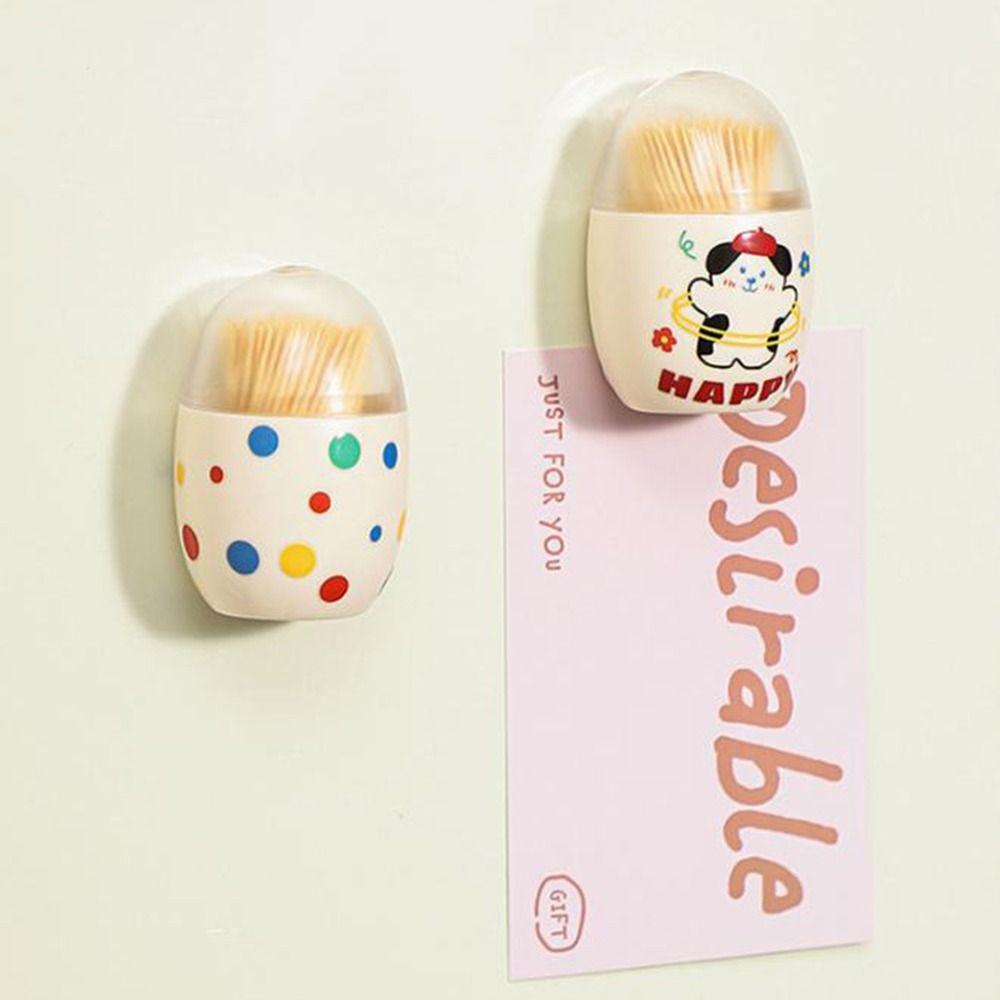 2 Stück Oval geformte Magnet-Zahnstocherbox Wandmontierter Zahnstocherspender Esstisch