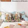 2pcs Cute Kittens Floral Butterfly Throw Pillow Covers Spring Garden Decorative Pillowcases for Sofa Bedroom Cushion Cover
