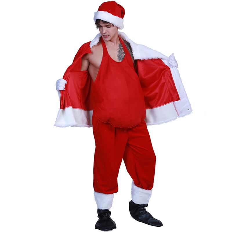 ABWR-Funny Unisex Santa Claus Fake Belly Christmas Stage Show Props Accessories Dress Up Cosplay Christmas Party Stuff
