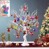 17-Piece Set of Random-Colored Wooden Flat Christmas Angel Ornaments, Cute Knitted Hanging Decorations for Christmas Trees, C