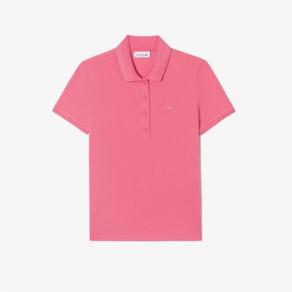 

LACOSTE Женская прошитая рубашка-поло из пике мини [Deep Pink]