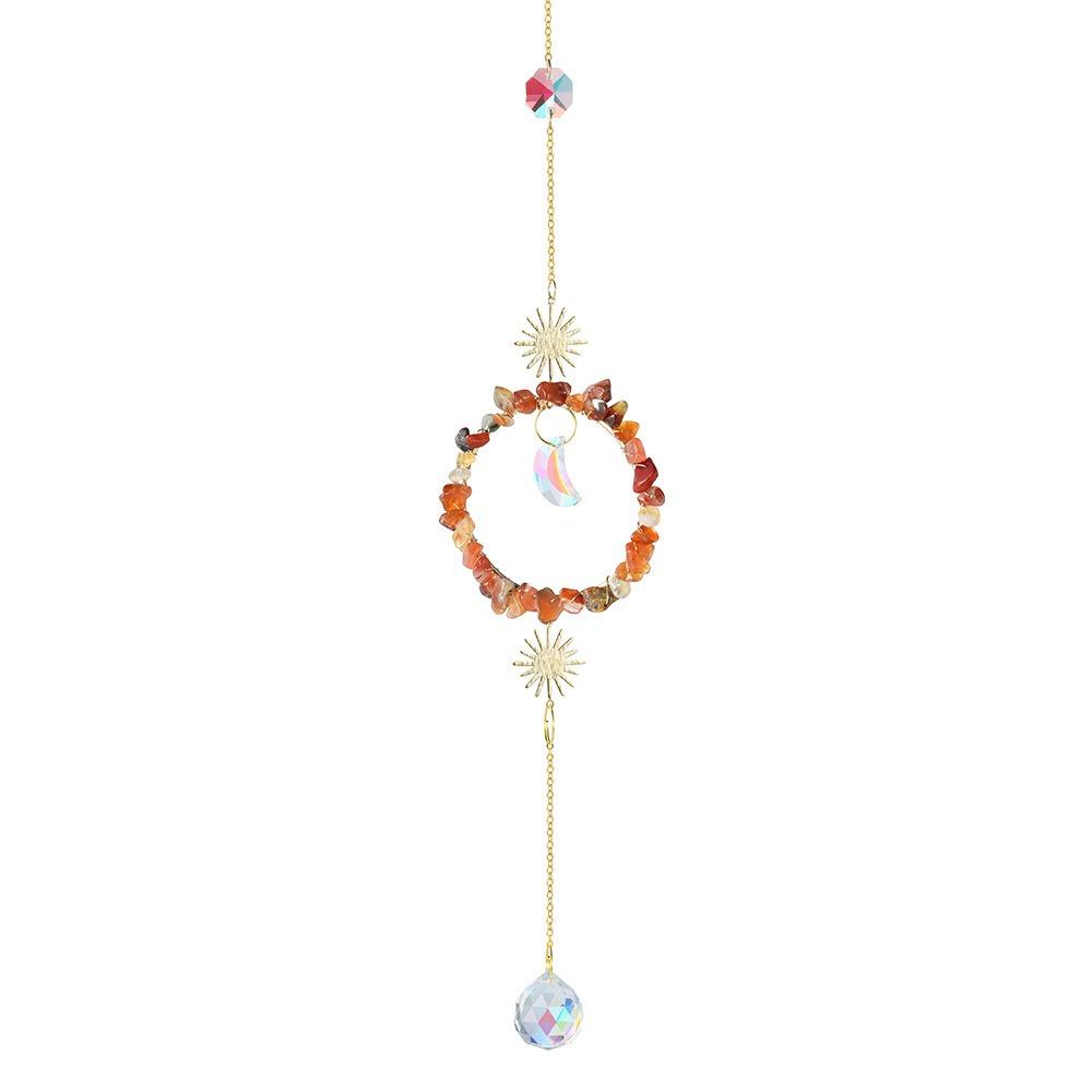 

Hanging Crystal Pendant Natural Rainbow Wind Chime Garden Decor Sun Catcher Indoor оранжевый