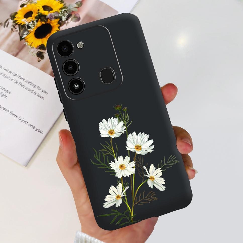 For Tecno Spark GO 2022 Case KG5 Soft Silicone Cute Cat Phone Cover For Tecno SparkGO 2022 6.52" Luxury Love Flower Cases Funda