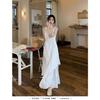 French Sense Irregular Splicing Vest Dress Women's Vacation Style A Word Long Dress