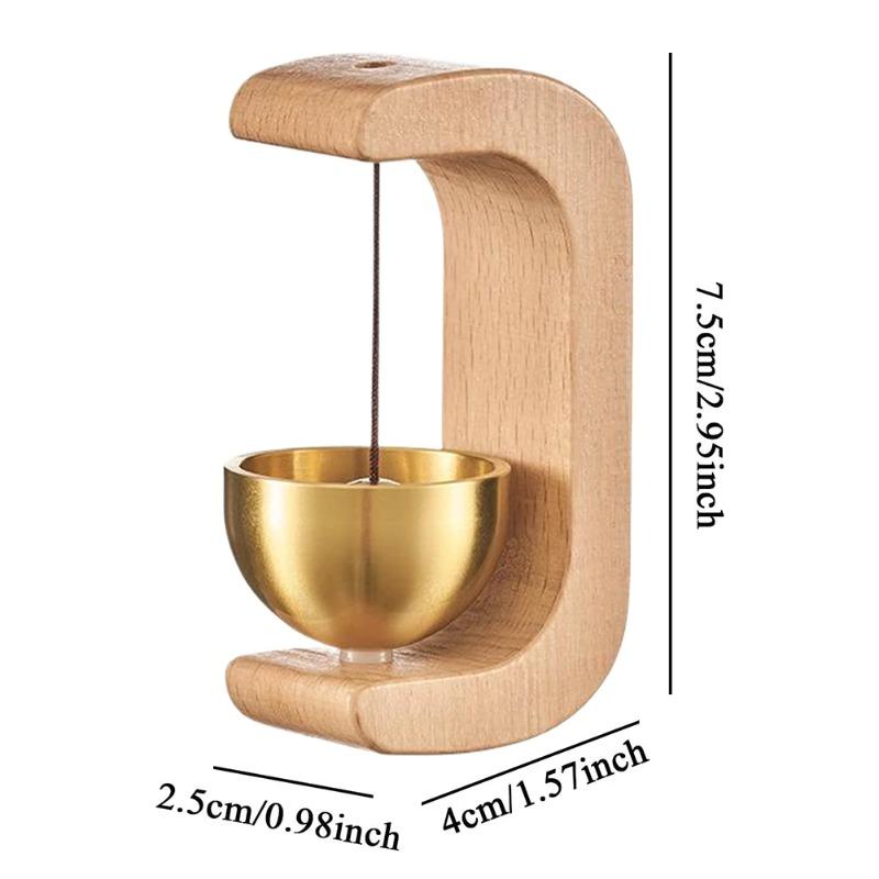 Copper Magnetic Natural Beech Wood Wind Chime Doorbell - Soothing Sound, Eco Friendly Gift, Home Car Office Christmas Decor