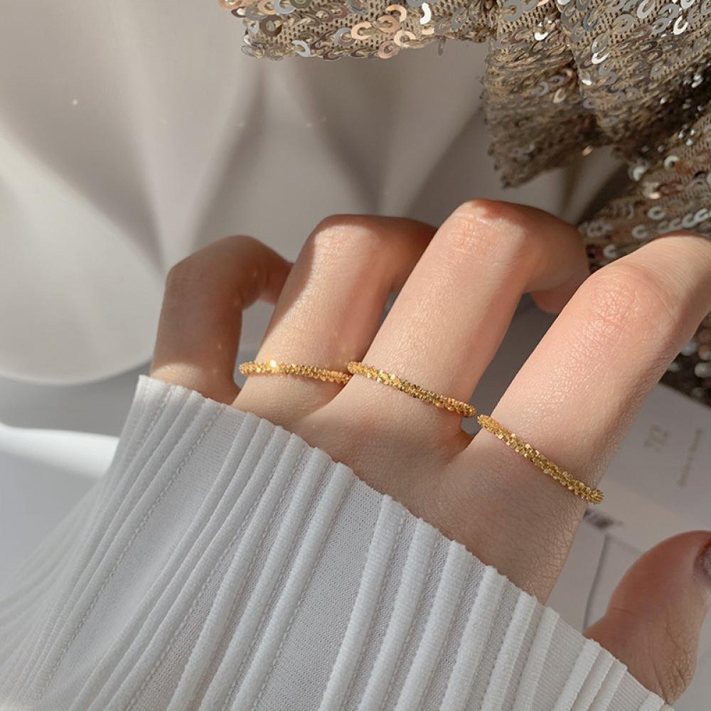 New Arrived Trend Sparkling Ring Simple Style Versatile Decorative Compact Index Finger Ring Women Fashion Jewelry