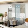 Decorative Tempered Glass Cutting Boards Geometric Pattern 2x30x52 Cm