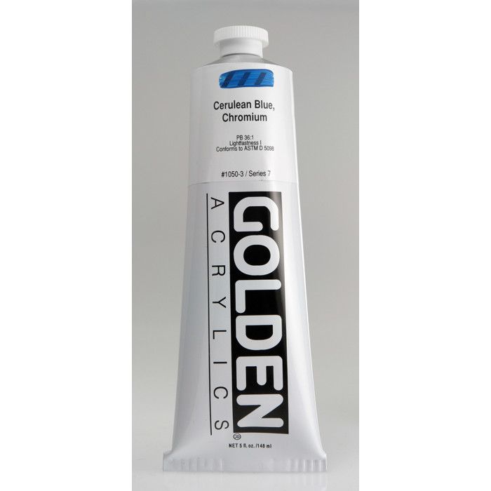 Peinture Acrylique - GOLDEN - Cerulean Blue Chromium - 150ml - Résistance à la lumière - Consistance épaisse