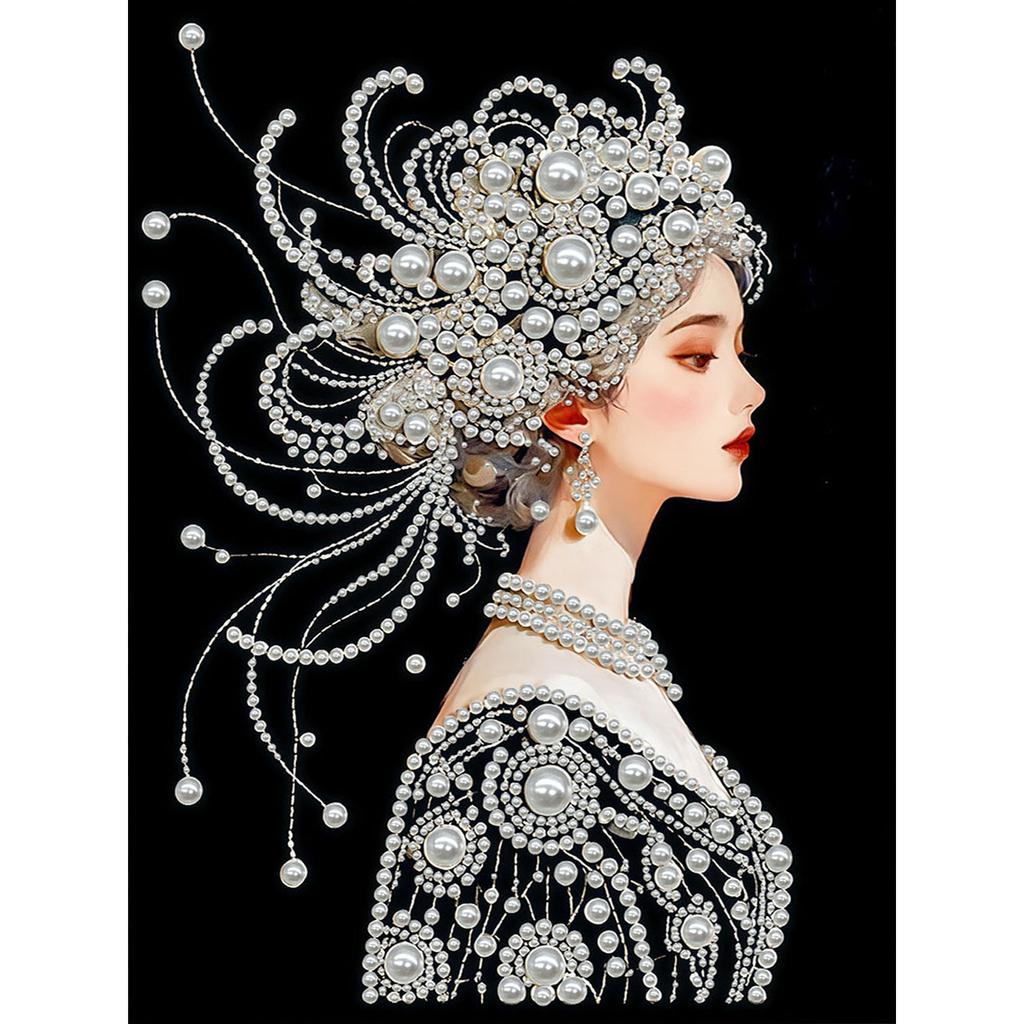 DIY Pearl Gem Paintings Picture Arts Craft With Frame 30x40cm for Adults Beginners Home Wall Decor