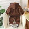 Baby Boys Clothing Set Autumn Winter Cartoon Thick Hooded Jacket Coat Pants 3Pc Suit for Kids Warm Outfits