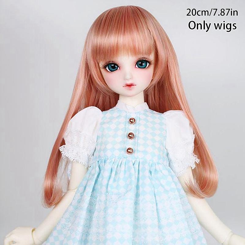 1/3 & 1/4 & 1/6 Bjd Doll'S Wig With Bangs Soft Silk Long Straight Wig Girls Diy Doll Makeup Accessories