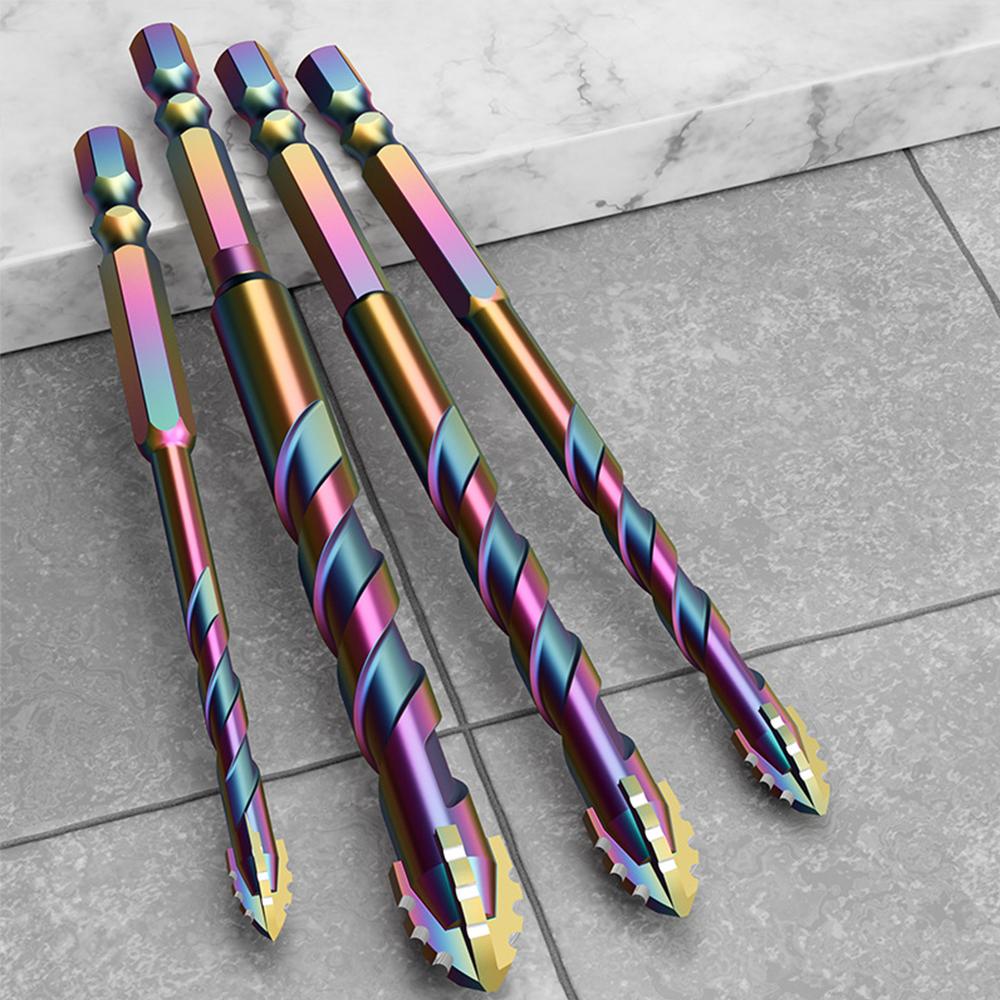 6mm/8mm/10mm/12mm Tile & Glass Drill Bit 4-Cutting Edges Tile Bits Glass Ceramic Concrete Hole Opener Carbide Alloy Drill Bits