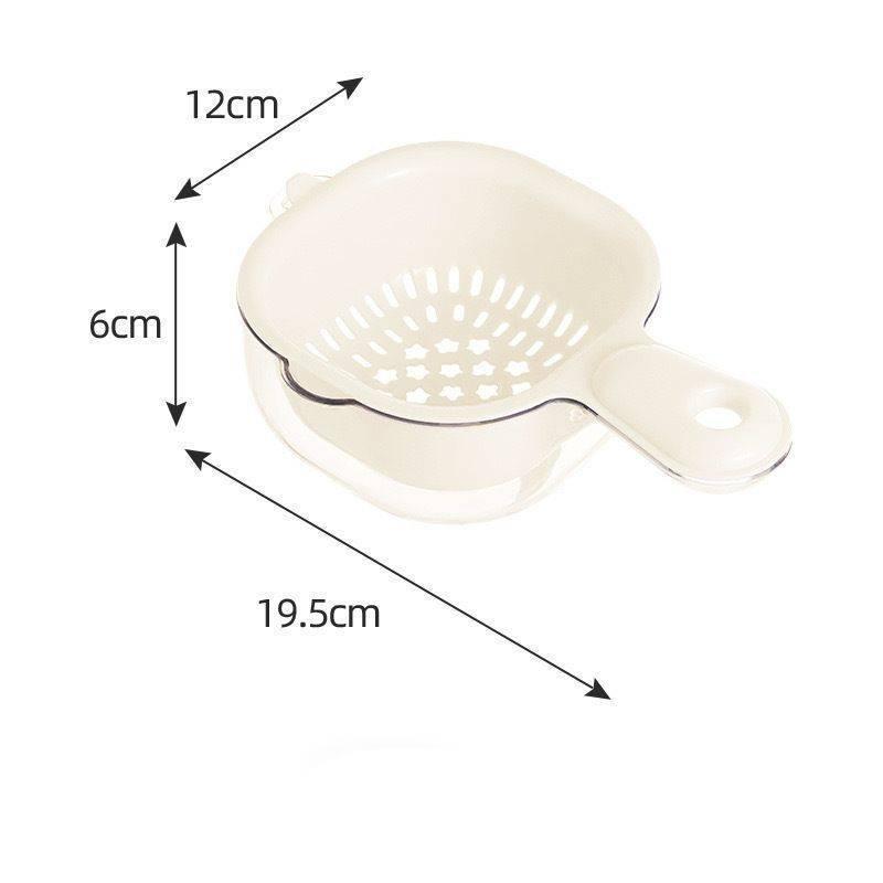 

1pcs Dopamine Drainage Basket Fruit Washing Artifact Double-layer Food Grade Thick Wall Hanging Fruit Basket Kitchen белый