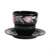 Porcelain Coffee Cup with Saucer Ornament Floral Plate Set Tea Mug