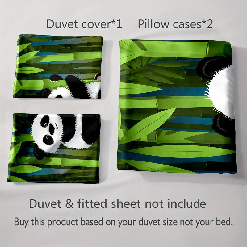 Panda bamboo design. Bedding Duvet cover sets Duvet covers Pillowcases gifts (1 * Duvet Cover 2 * Pillowcases, without duvet insert)