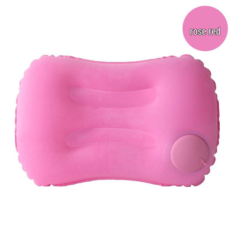 Portable Outdoor Flocking Backrest Pillow - Multifunctional, Inflatable for Travel or Office Naps