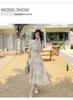 Summer French Style Floral Midi Dress - Waist-Cinched, Slimming, Elegant Temperament