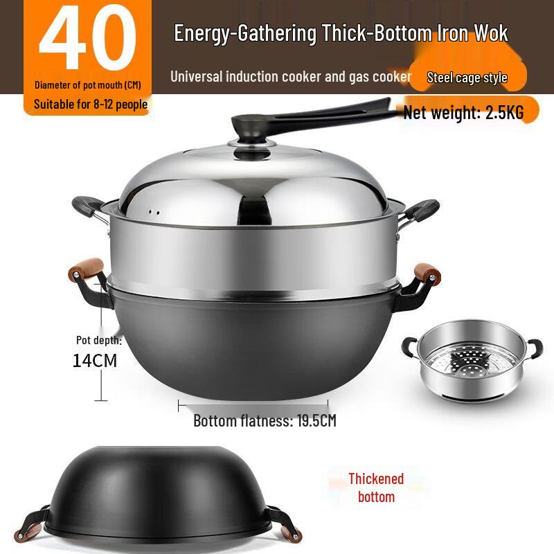 Yoshida Craftsman Double-Handle Iron Wok