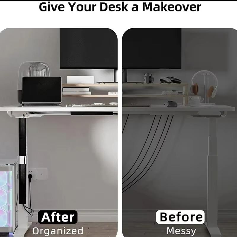 40cm Kabelmanagement unter dem Schreibtisch J-Kanal-Kabelkanal mit doppelseitigem Klebeband Kabel-Organizer-Schale für Schreibtisch Kein Bohren Kabelverstecker