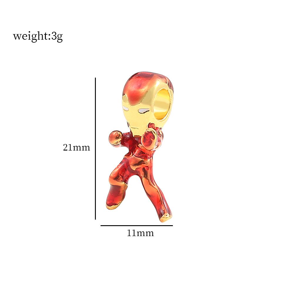 Bracciale con Charms per Figure di Film Perline Ciondolo Fai da Te Avengers Iron Man Spiderman Charms per Realizzazione Manuale Gioielli Accessori