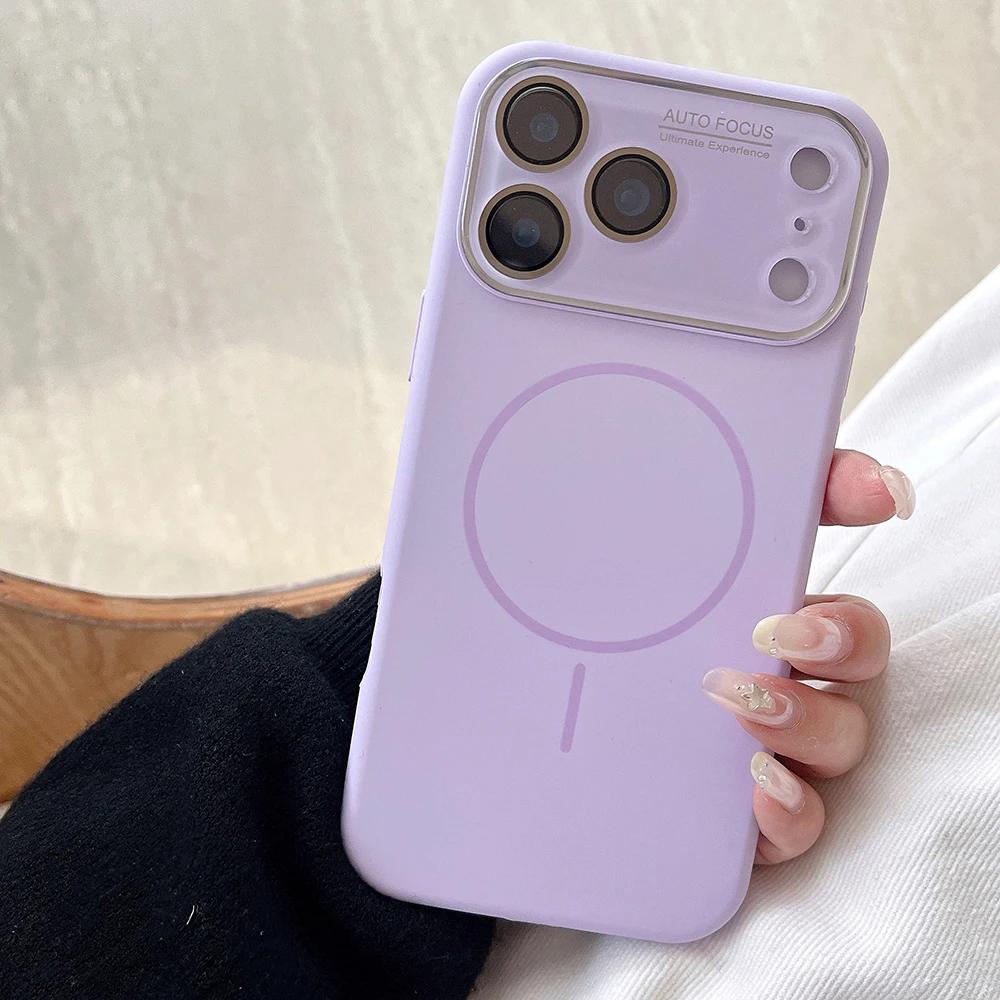 Fortschrittliche Flüssig-Handyhülle für iPhone 17 16 14 15 Pro Max Magnetisches Laden Glas Linsenschutz Silikon Paar-Set