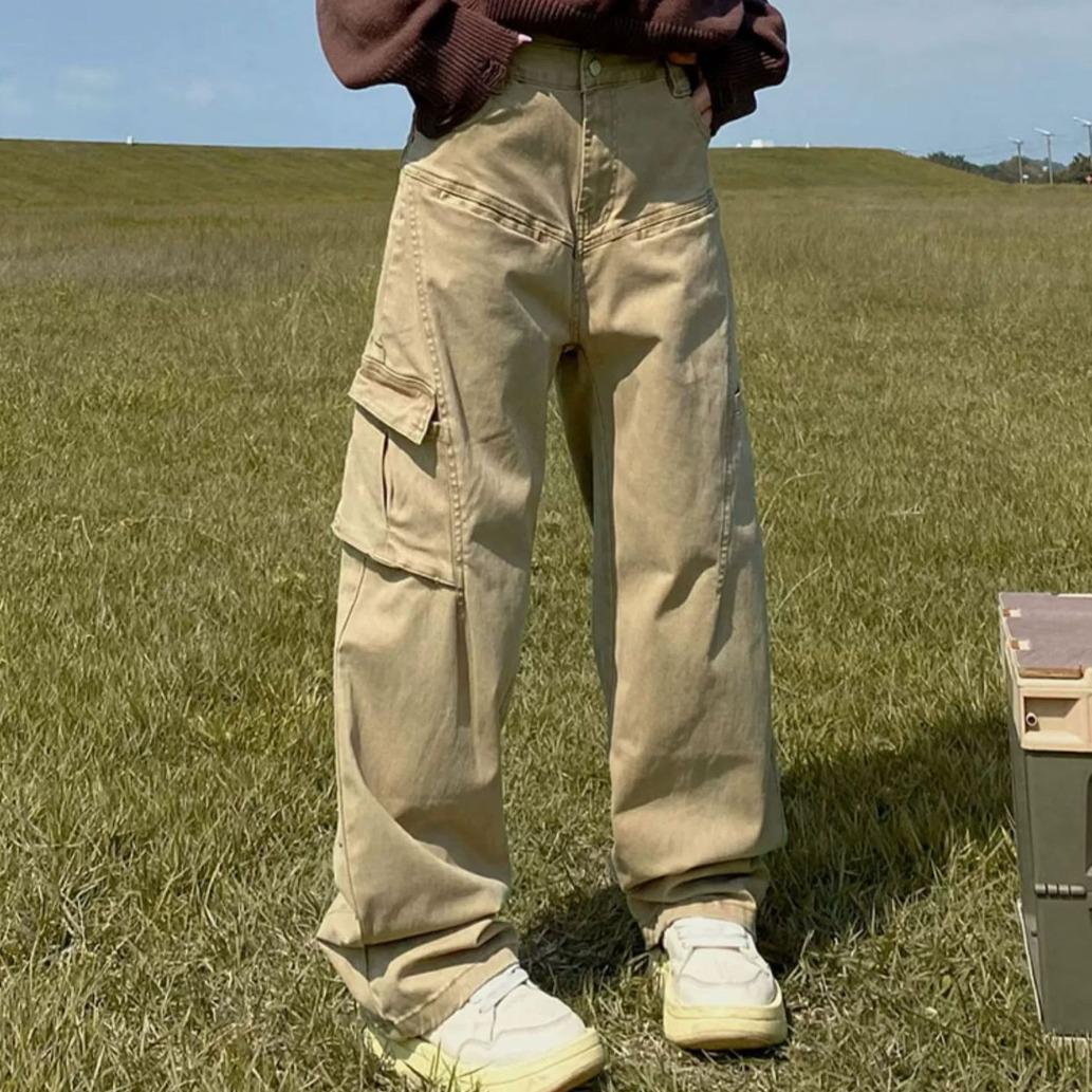 

Комбинезон прямого покроя Teen American Retro Heavy-Line - свободный, универсальный стиль для мужчин 3XL хаки