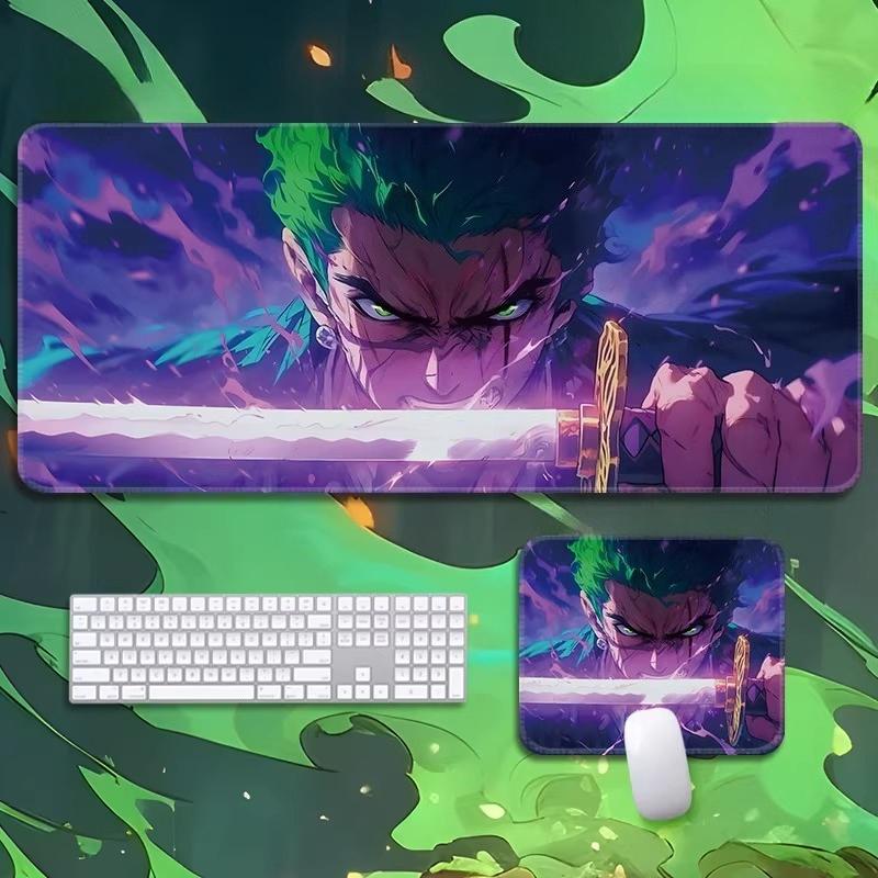 High Quality Roronoa Zoro ONE PIECE Leather Mouse Pad Oversized Small Cartoon Office Game E-sports Computer Keyboard Pad Table Mat Animation Periphery