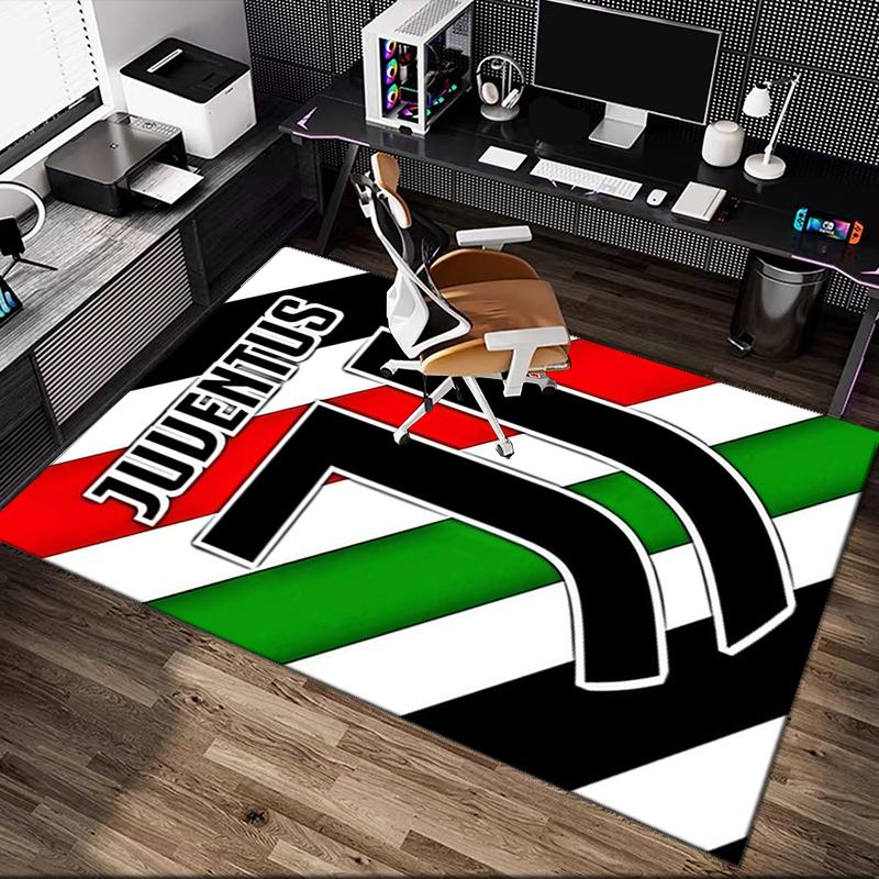 1pc Office Printed Area Carpet, Juventus Football Club Rug, Home Sofa Chair Mat For Christmas and Halloween Décor