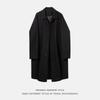 Men's Mid-Length Wool Coat - Dragon & Phoenix Design, Autumn/Winter Korean Style, Thick Windbreaker, Loose Fit, Trendy Brand Lapel Jacket.