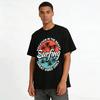 T-shirt décontracté à manches courtes imprimé Rétro Arbre de Coco Surf 100% coton