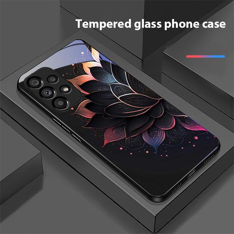 Luminous Black Lotus For Samsung Galaxy S10 S20 Plus S21 FE S22 S23 S24 FE S25 Ultra Black Tempered Glass Phone Case Hard Shell