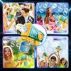 Non-Toxic 12 Hole Handheld Light Bubble Machine Fully Automatic Electric Bubble Gun Soap Bubbles Blowering Outdoor Party Wedding Toys Gift