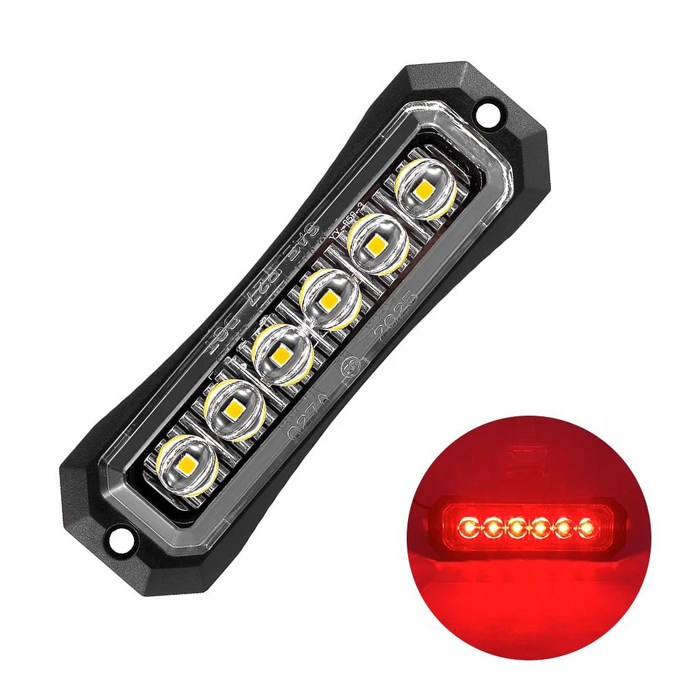 12v/24v Trailer Truck Side Marker Lights 2/4/6 LED Truck Grill Lights Position Lights Sealed Smoked Red LED Lights For Trucks