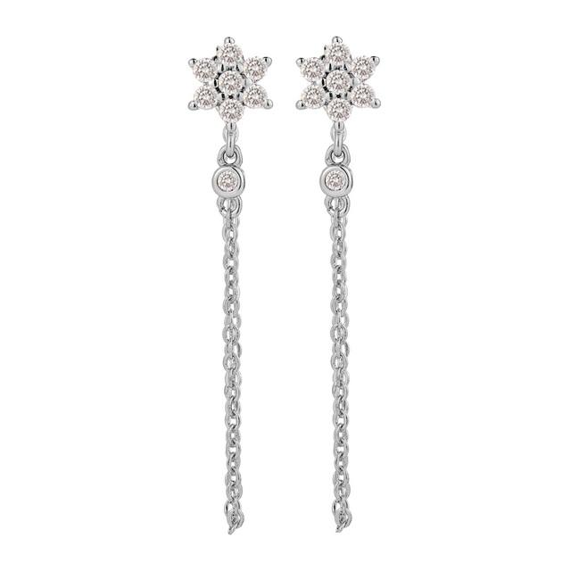 ANENJERY красочные циркониевые длинные серьги с кисточками или женские висячие серьги, ювелирные изделия для свадебной вечеринки