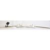 Live Line Retro Style Leather Guitar Strap with Stitching, White, LR45WHT