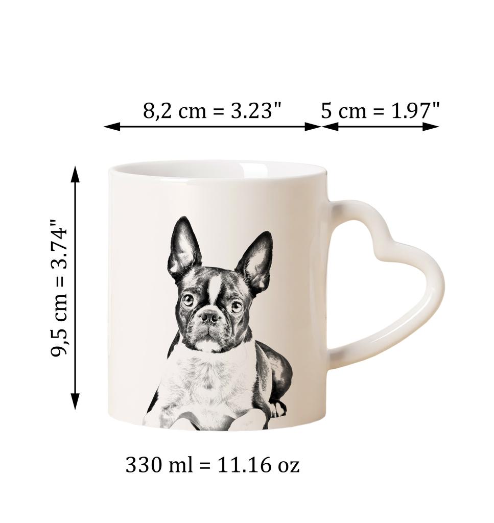 Boston Terrier, American Gentleman - Cup with a Dog, Adorable Cup with a Heart-shaped Handle, Universal Gift from the Art-Dog Brand