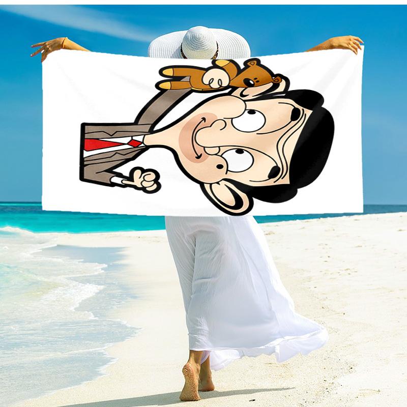 1pz Telo Mare Avventure Video di Mr Bean, Telo Mare Assorbente ad Asciugatura Rapida, Telo Mare per Sport all'Aperto Nuoto, Morbido e Confortevole Y73044