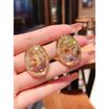 Eternal Flower Amber Silver Needle Stud Earrings Earrings Women Fashion High Sense Retro European and American Earrings Fashion Trendy Earrings