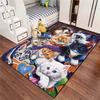 3D Cartoon Anime Cute Cat Customizable Flannel Carpet Living Room Bedroom Decoration Bathroom Kitchen Anti Slip Game Area Carpet