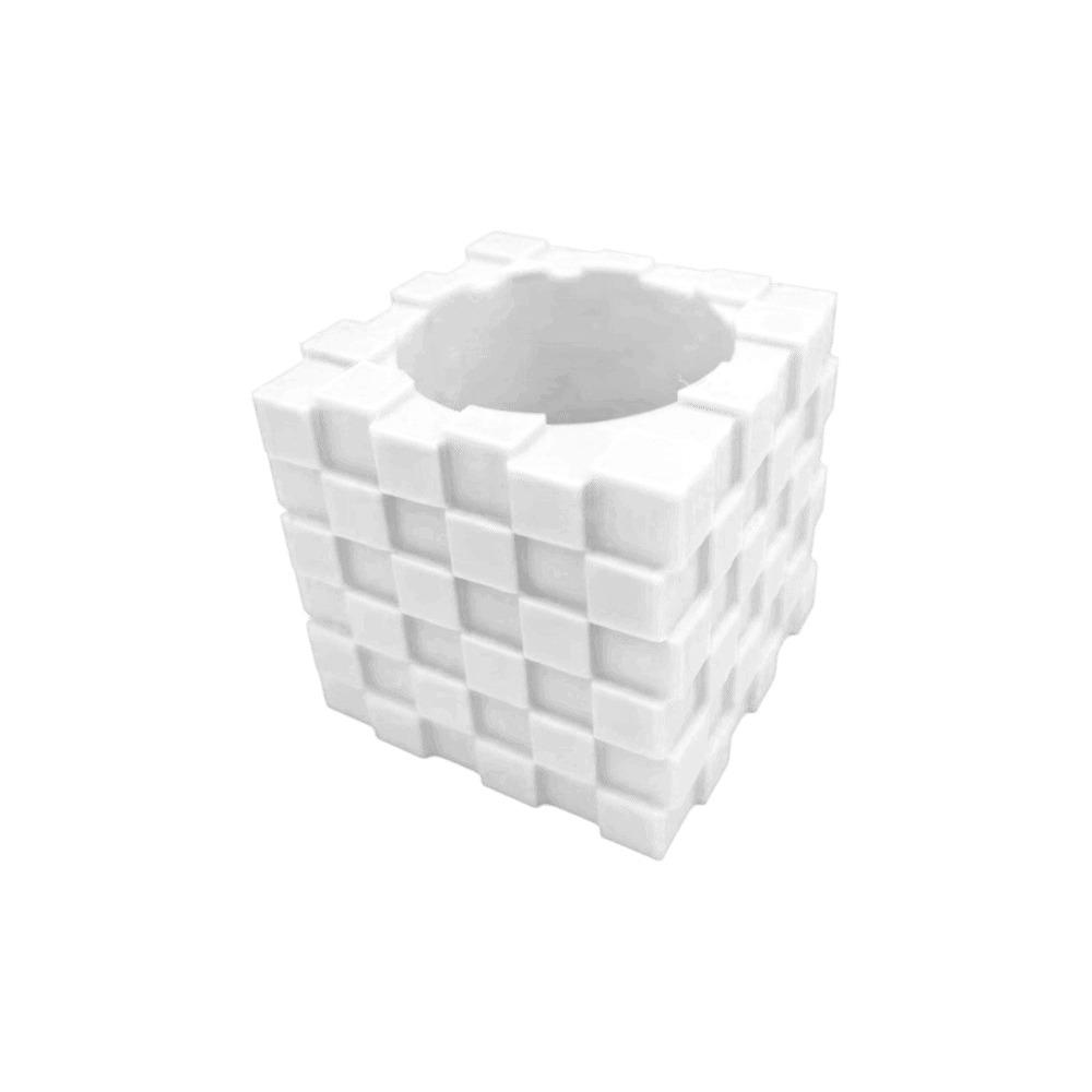 Building Block Style Cube Flower Pot Creative Succulent Plant Pot Home Decoration Window Sill белый