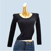 Colors False-Two-Piece Round Neck Knitting Bottoming Shirt for Women Spring & Fall Slim Fit Slimming Long Sleeves Pullover Sweater Inner Wear Blouse