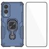 For Samsung Galaxy S25 Edge Phone Case WANLONFENG PC TPU Back Cover Kickstand with Tempered Glass