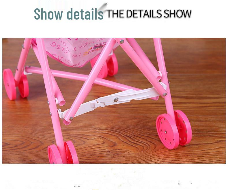 Kids' Pretend Play Folding Stroller and Baby Walker for Girls