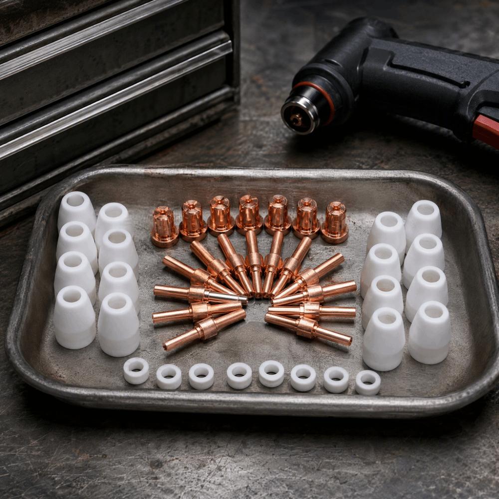 40pcs Ceramic Nozzles Air Plasma Cutter Kit PT-31 Torch Consumables For Plasma Cutting Machines