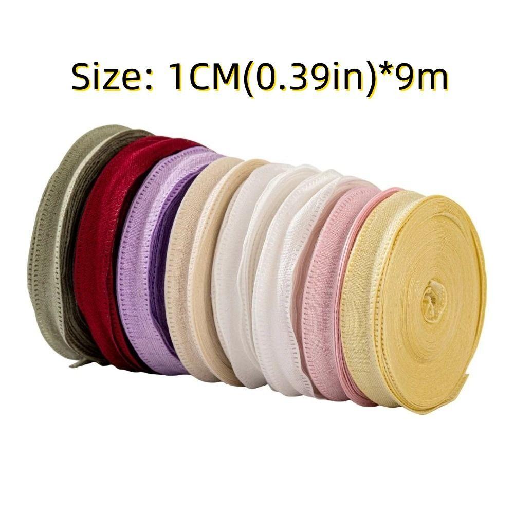 1Roll 10 Yards Wrinkle Ribbons DIY Craft Flower Envelopes Ribbons Gift Box Wrapping Ribbons