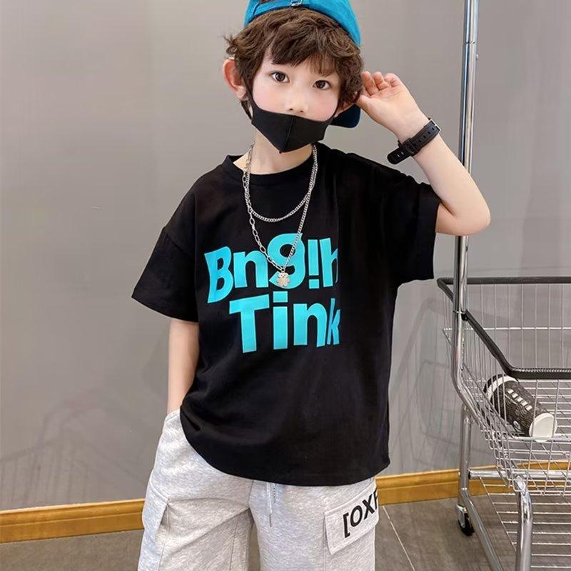 

Детская футболка с короткими рукавами для мальчиков, летняя повседневная футболка с круглым вырезом для маленьких мальчиков, свободный топ для маленьких мальчиков, унисекс, дышащая футболка с графическим принтом для мальчиков