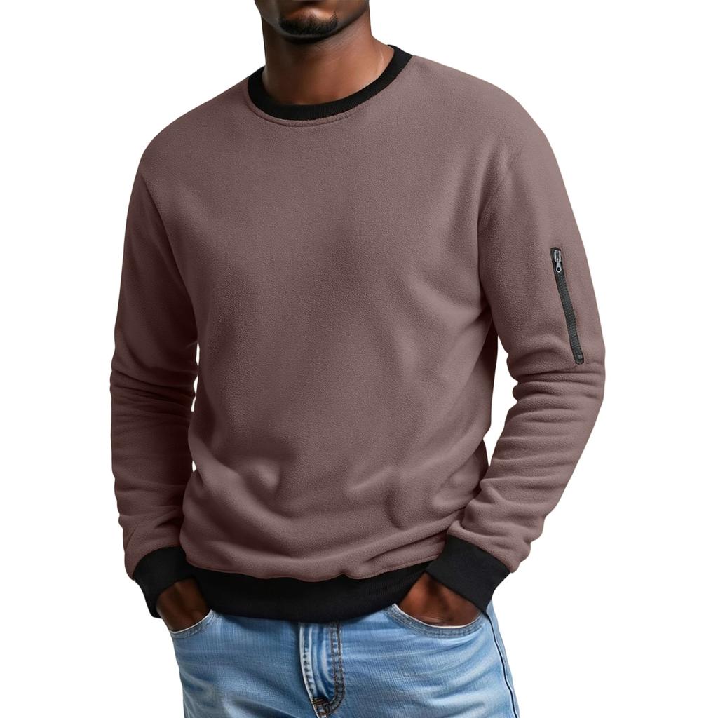 Men'S  Outdoors Leisure Trend Versatile Round  Neck Long  Sleeves T,Shirt