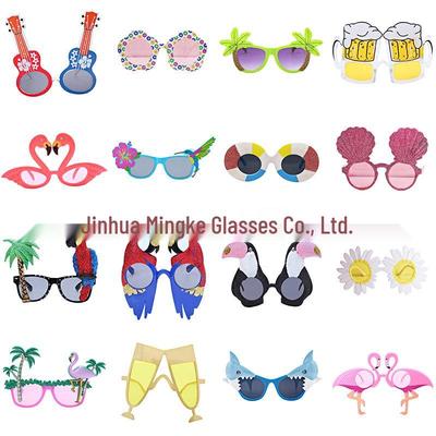 Flamingo Hawaiian Beach Party Selfie Glasses Props