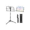 New Bee Folding Music Stand, Adjustable Height (70-135cm), with Storage Bag, Black MS21
