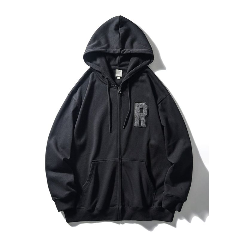 American Retro Pure Cotton Sweatshirt Hooded Zipper Cardigan Jacket Men's Spring and Autumn 2024 New Foreign Trade Men's Jacket